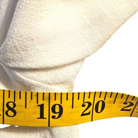 Aaron & Amber Womens Linen Maxi Shirt Dress Ivory M Coastal  Minimalist  Resort - Picture 8 of 16